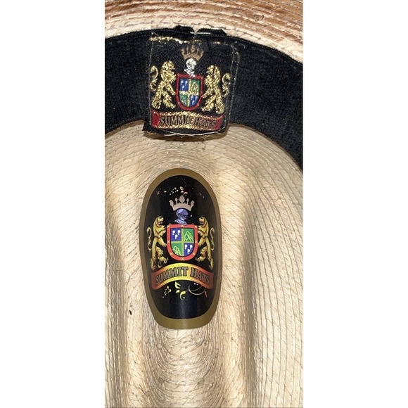 Summit Hats Straw Cowboy Hat Western Palm Leaf Style Leather Band Chin Strap - Picture 8 of 11